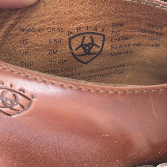 ARIAT Cognac Leather Ankle Boots With Western Buckle Size 8.5 - Picture 7 of 8